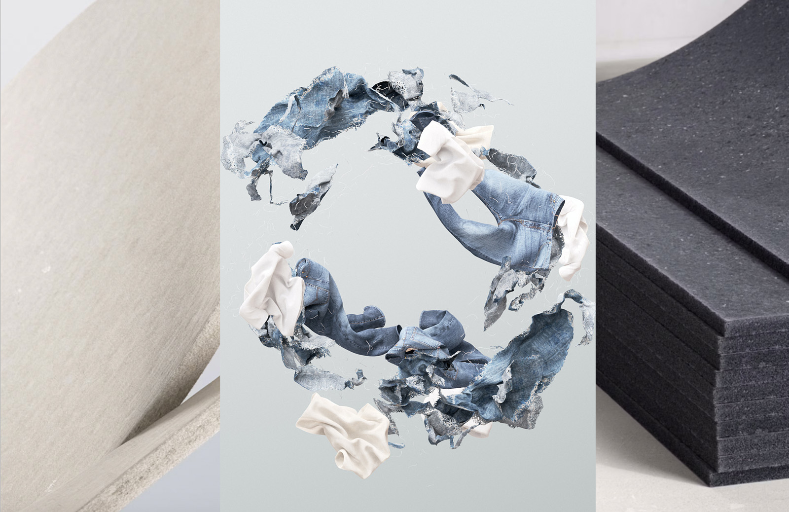 Recycled fabrics from upholstery cuttings