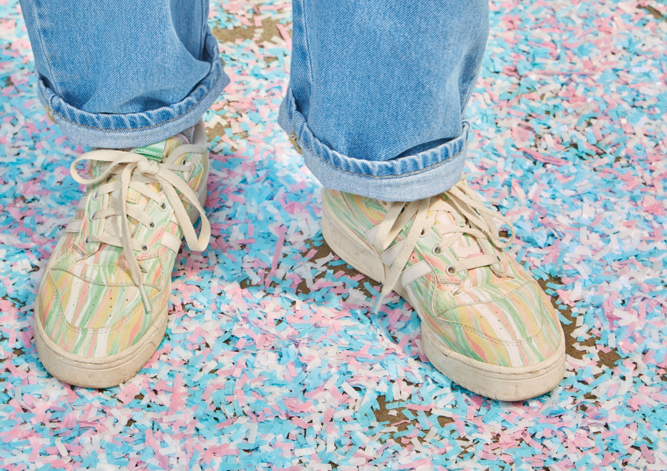 Shoes in confetti