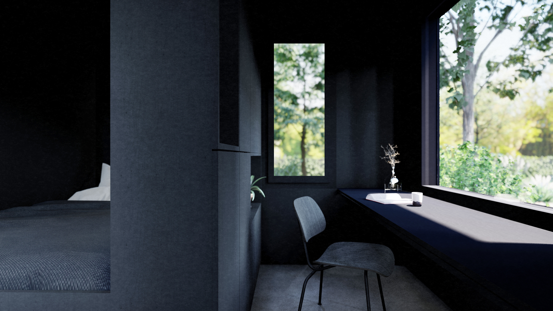 Interior Writer's Block Hut
