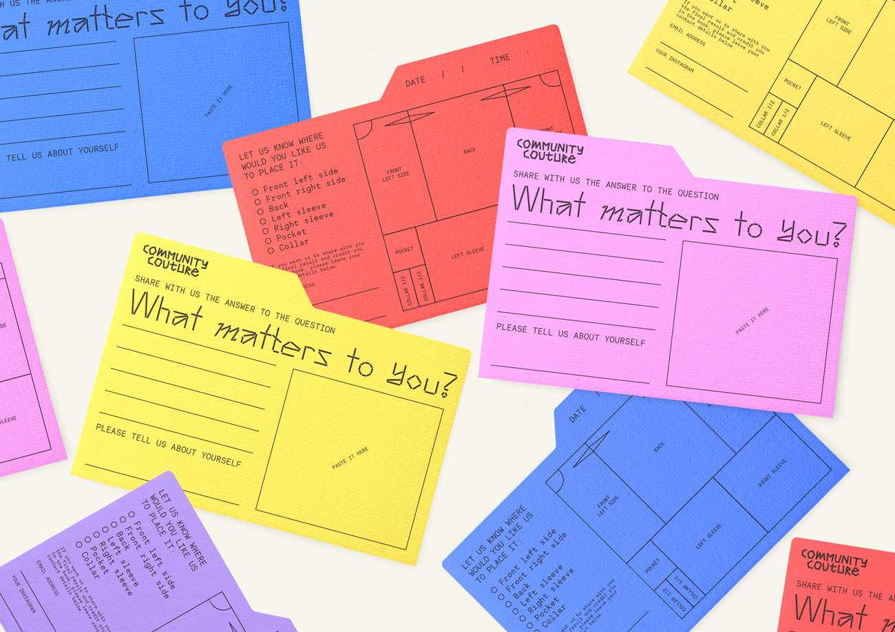 Community Couture - workshop cards