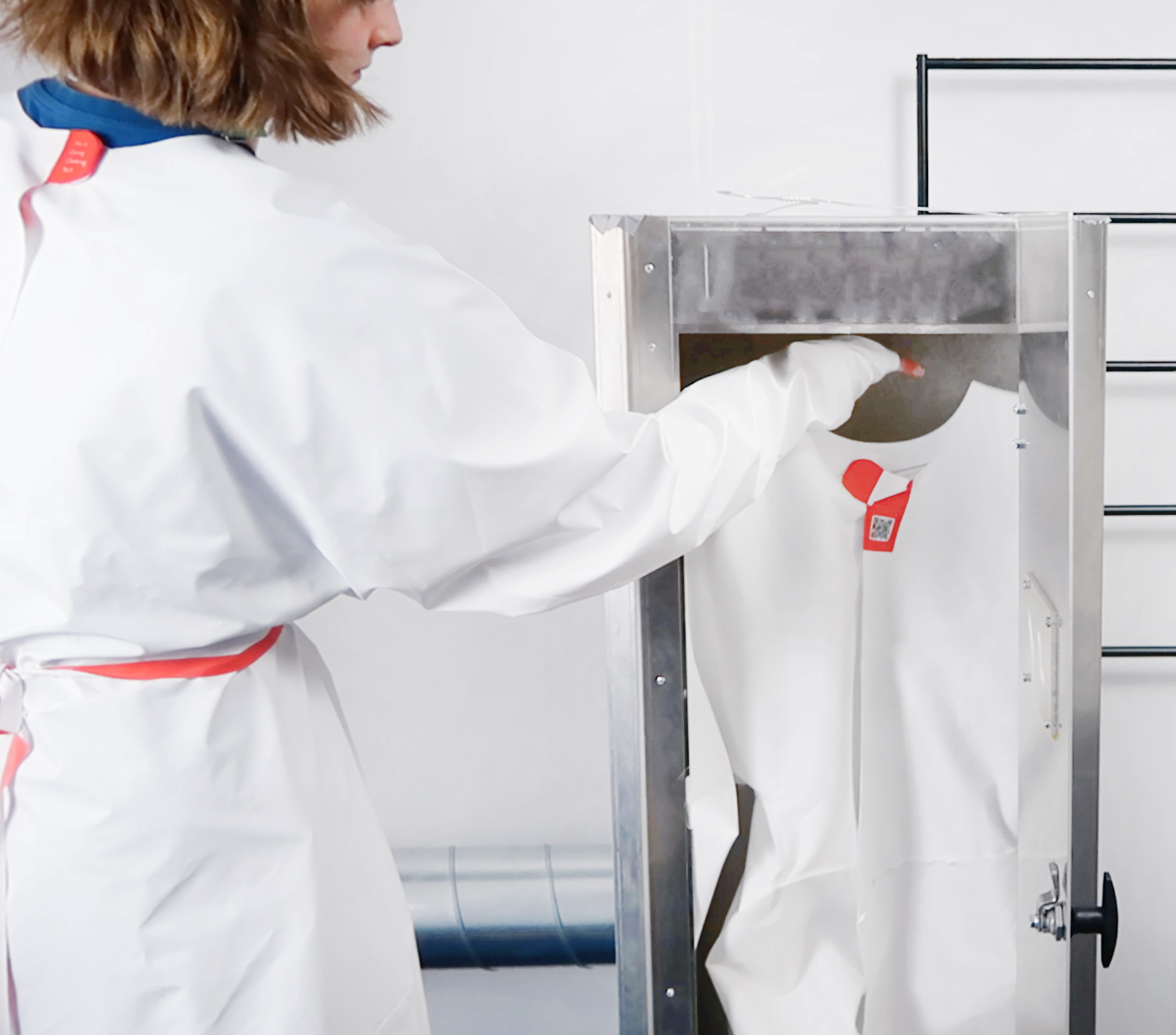 Caring Clothing Tech + UV-C system in use