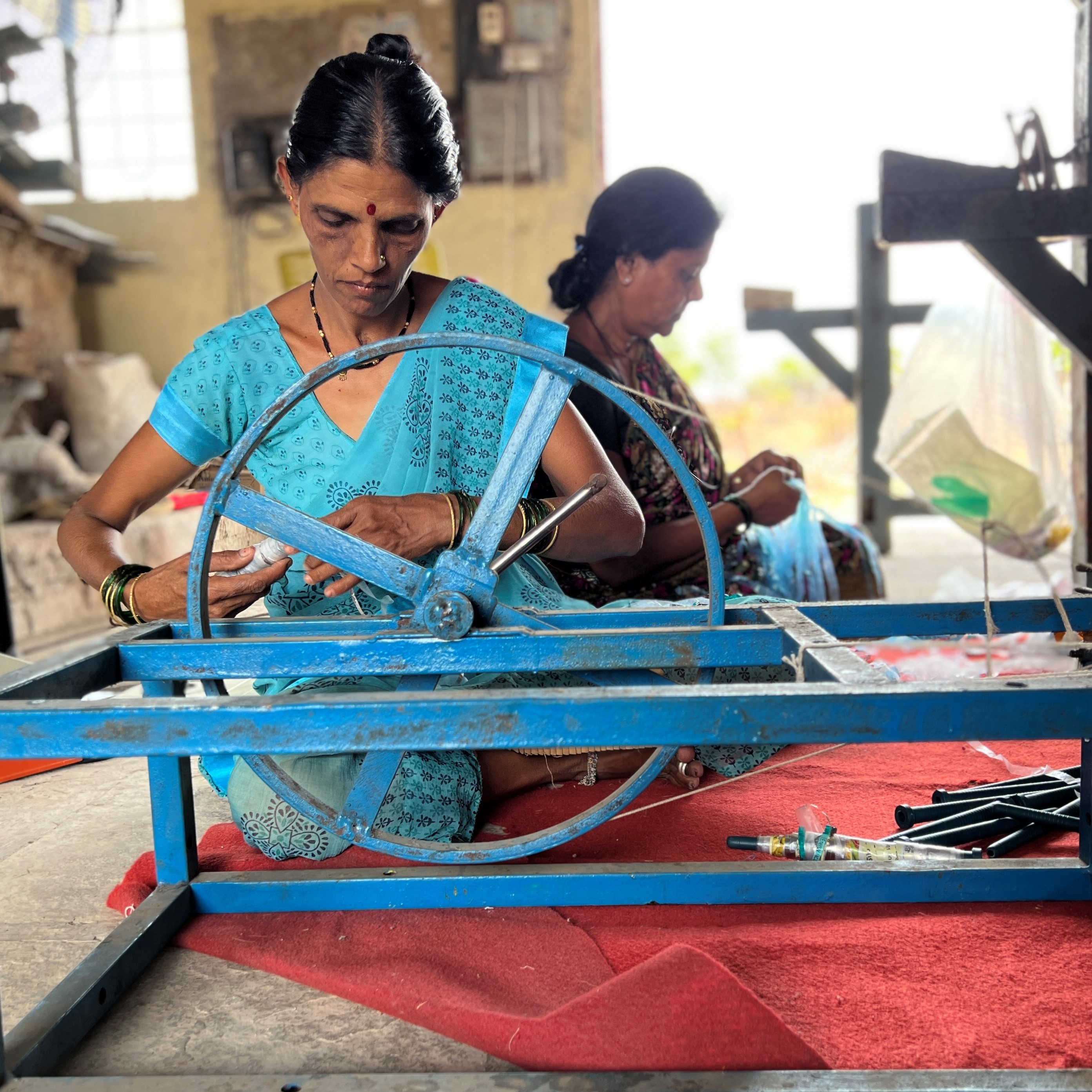 reCharkha Artisan working on Spindle