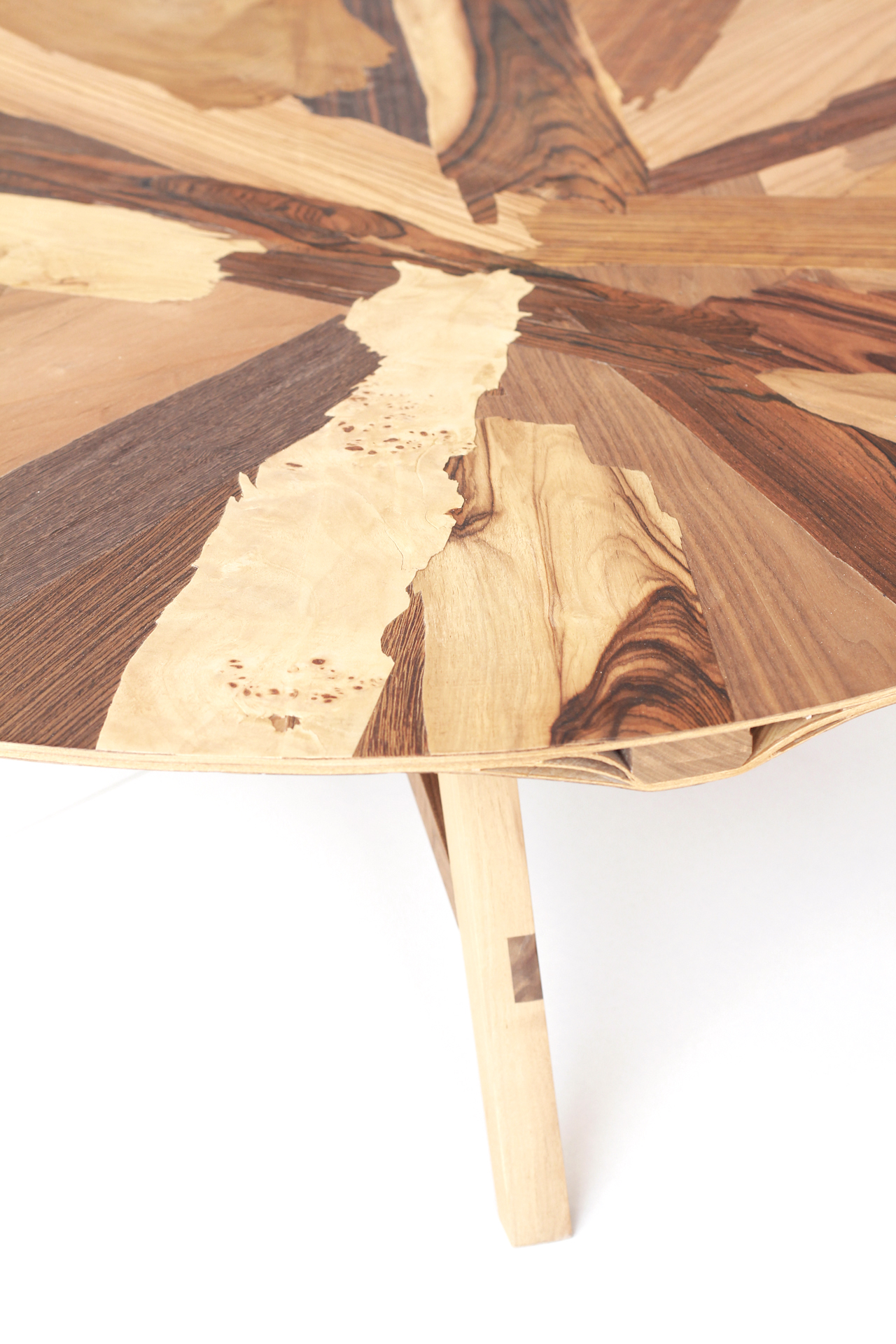 laminated coffee table detail