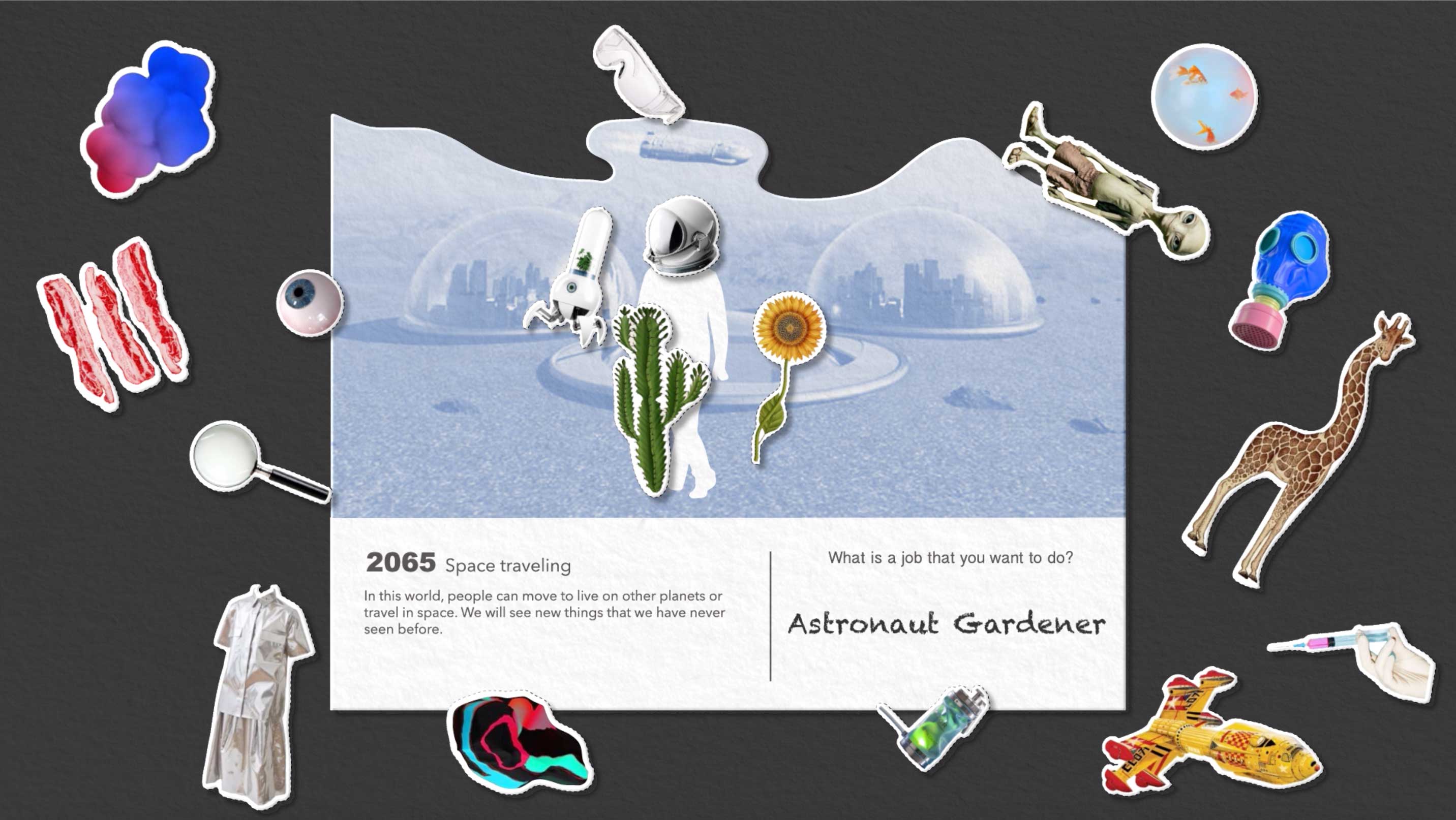 Imagine future of jobs collage toy