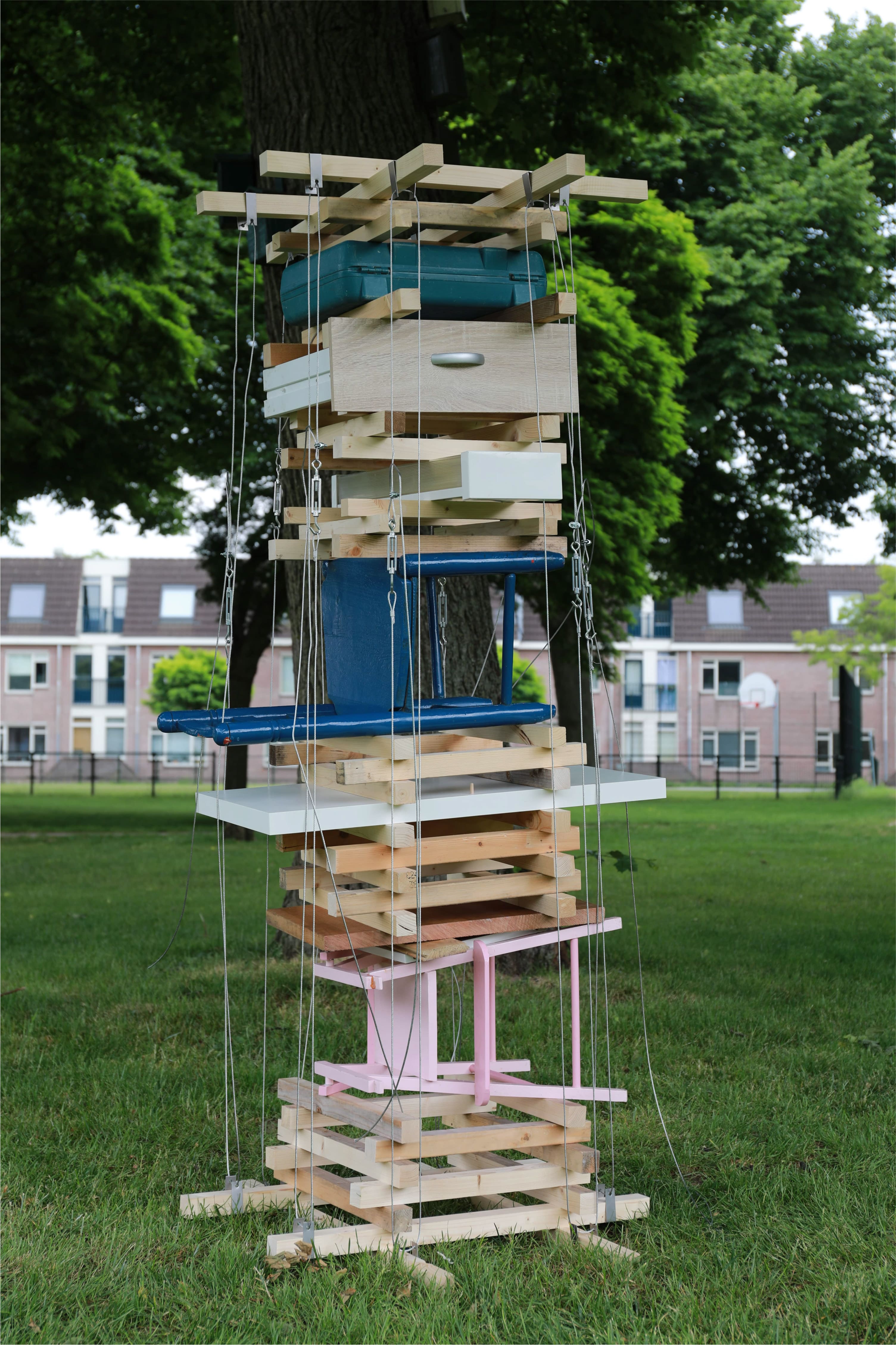 1:1 structural prototype of column made from waste