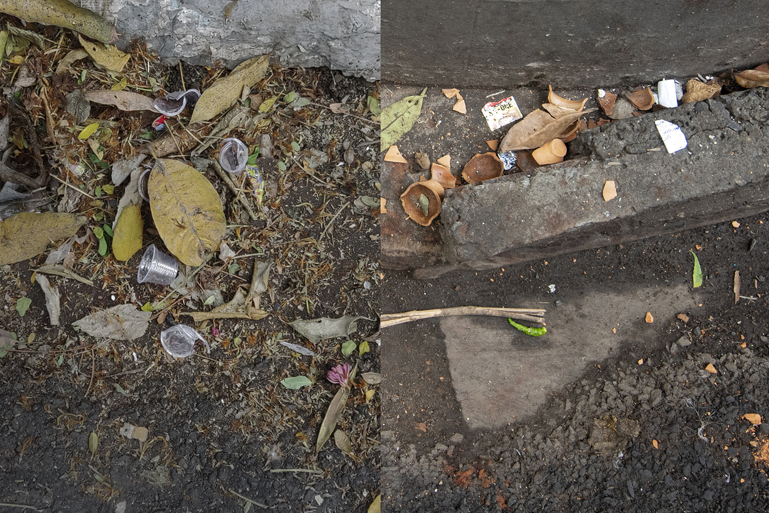 Plastic and terracotta waste in Kolkata.
