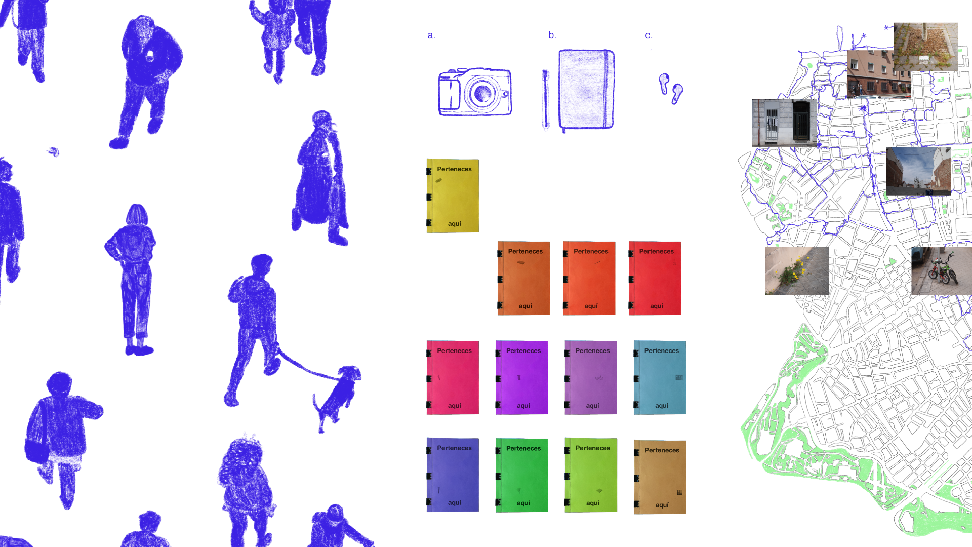 Collage of physical archive and other resources
