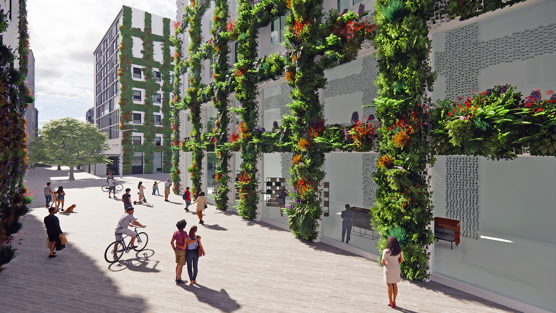 Visuals of the Plant Pixel in an urban area.
