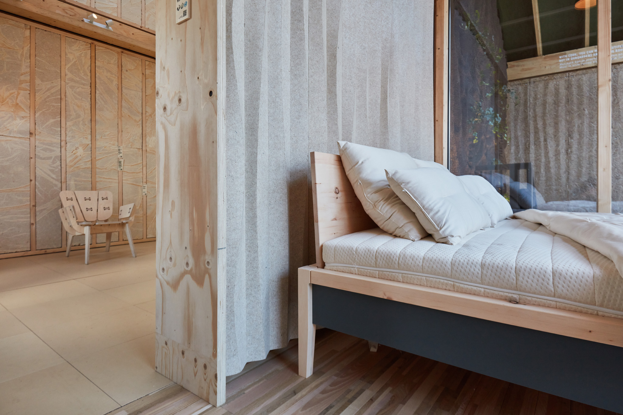 Bedroom made out of plant materials