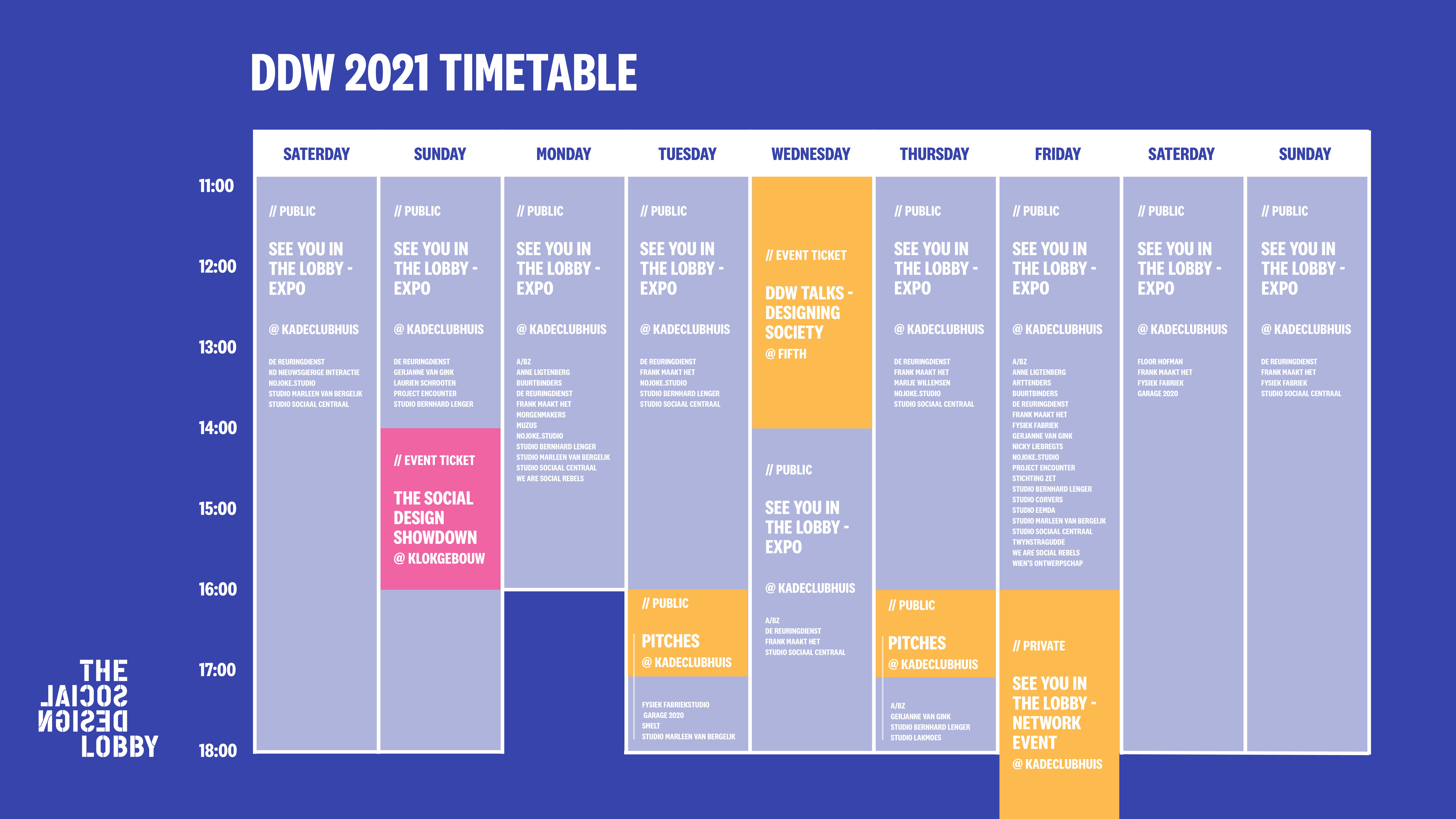 Timetable | The Social Design Lobby