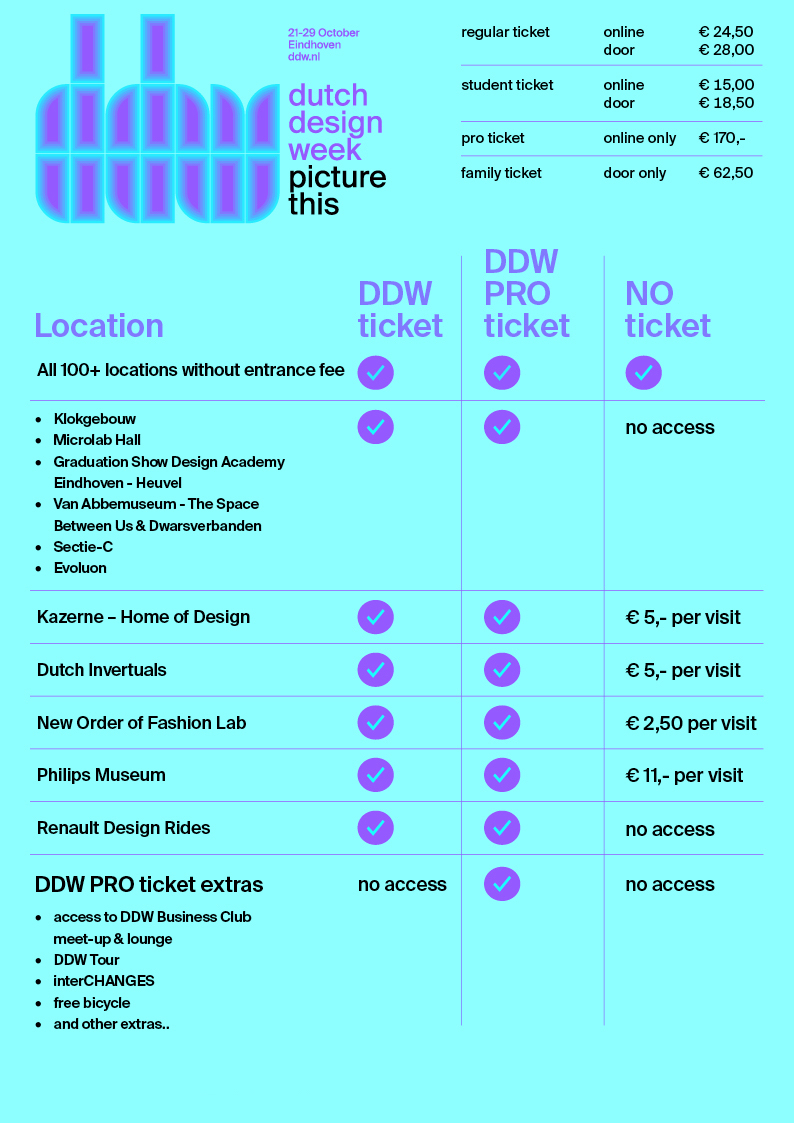 Tickets Dutch Design Week