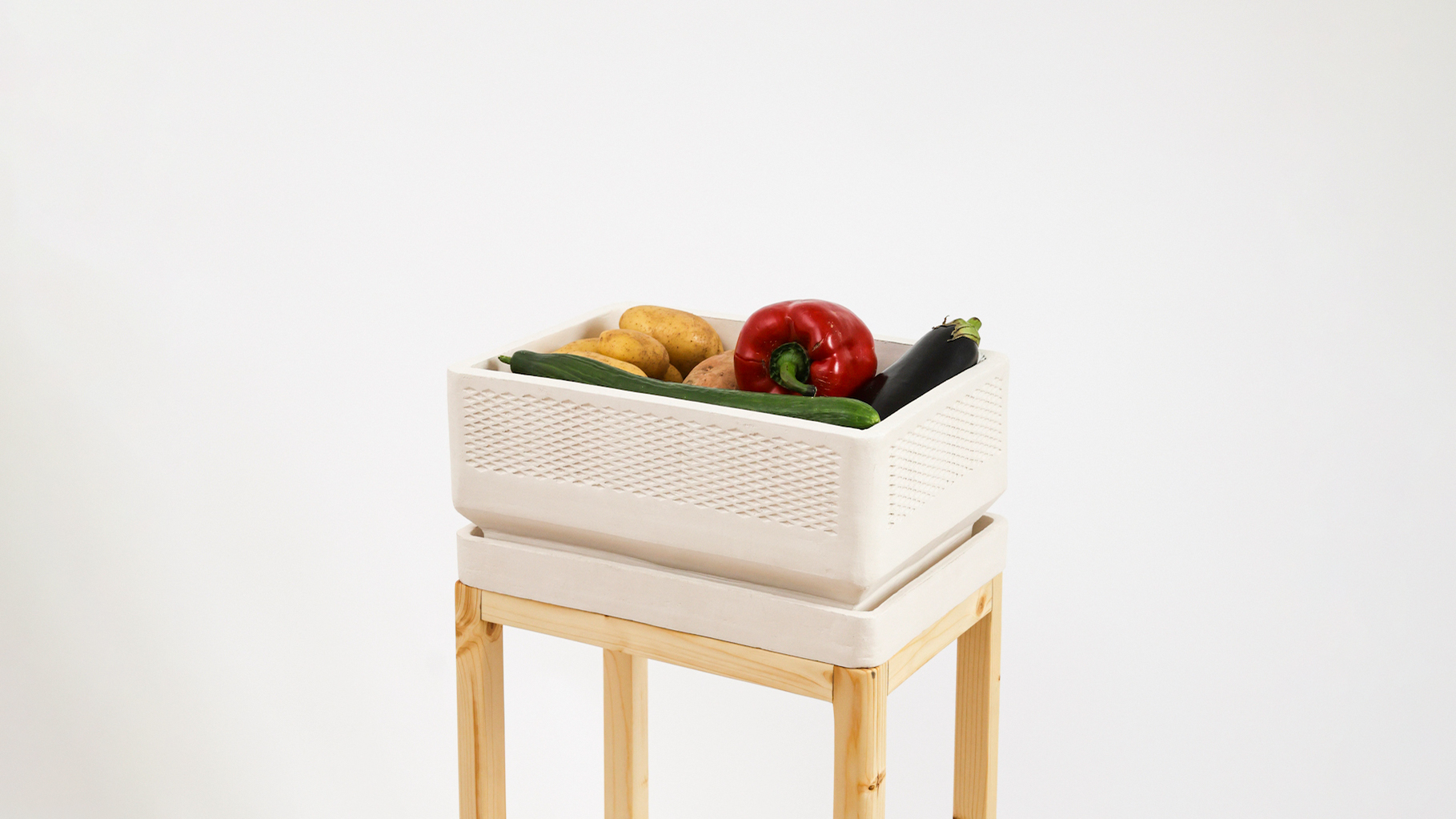 Large container filled with vegetables