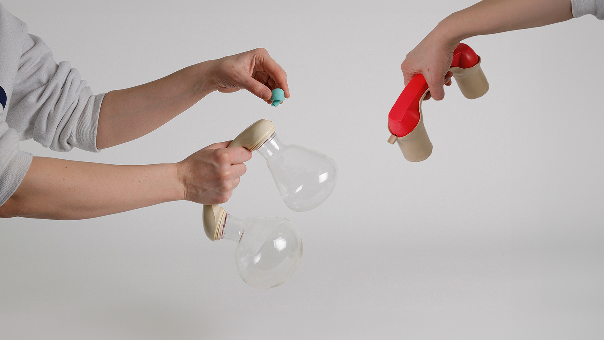 Telephone handle with glass and ceramic