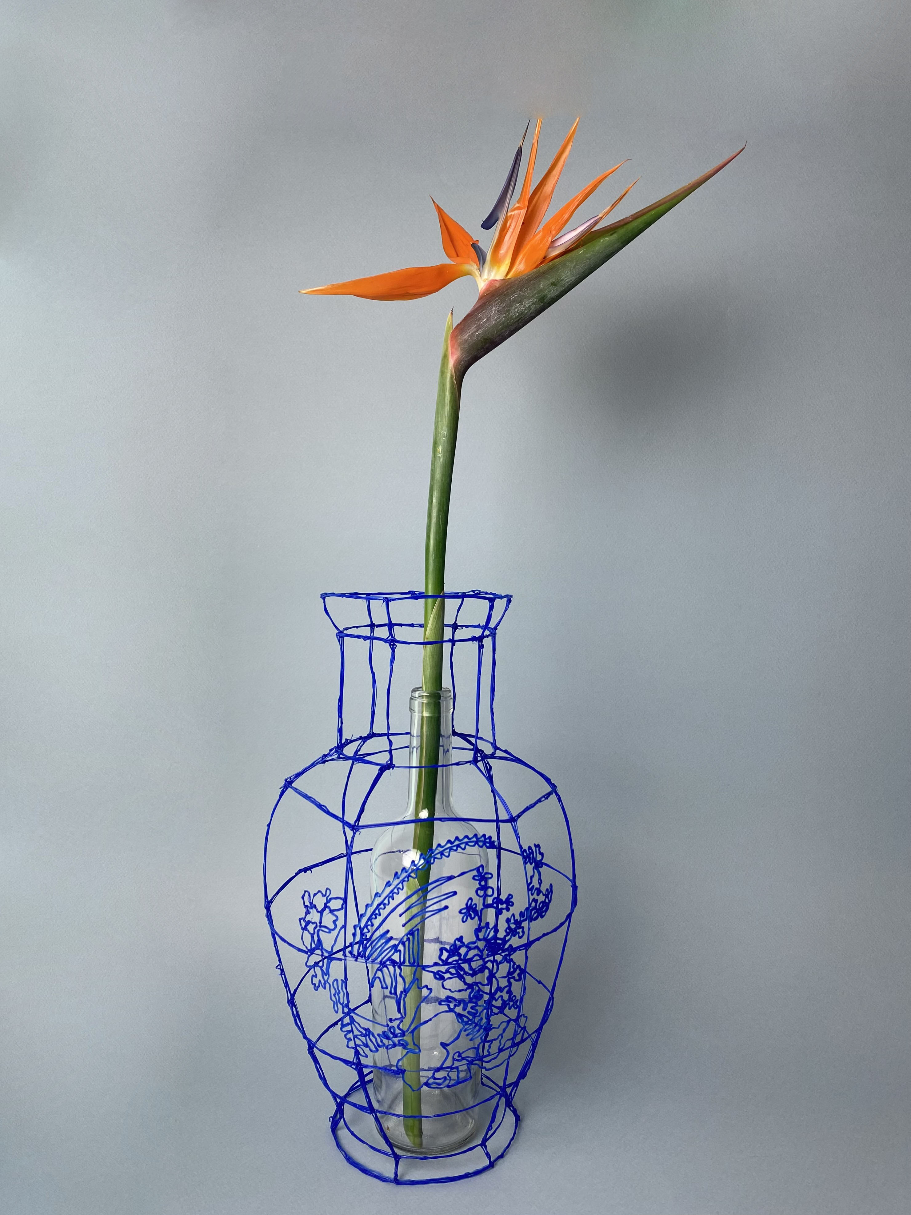 3D DRAW VASE BLUE
