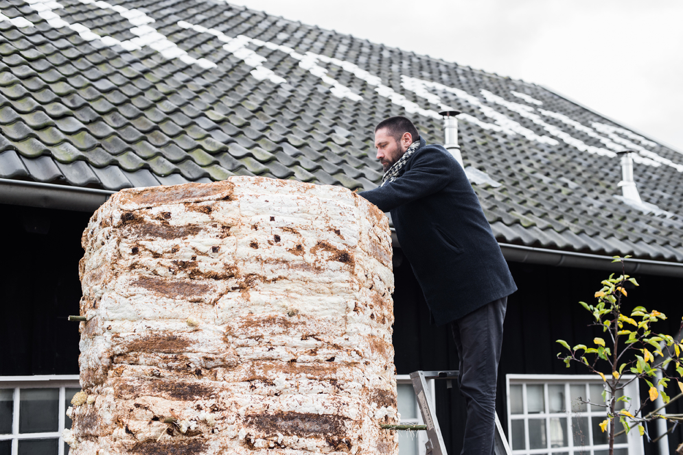 Arne Hendriks Checking on one of the Pigeon Towers