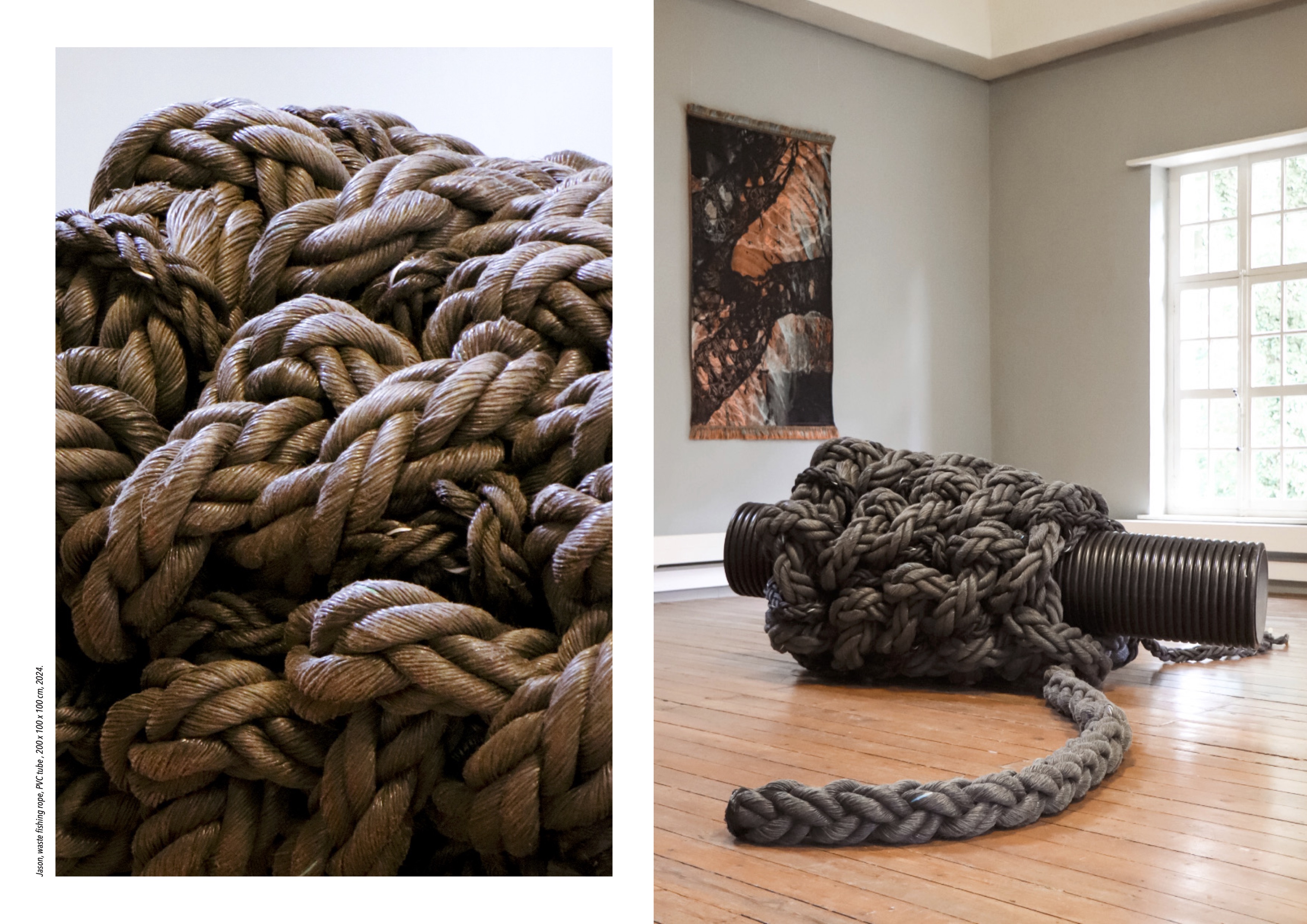 Jason, fishing rope, PVC tube , 200 x 100 x 100 cm