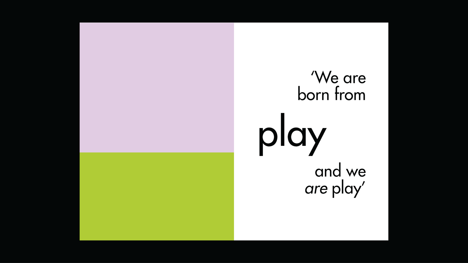 Spread design for 'PLAY' (draft)