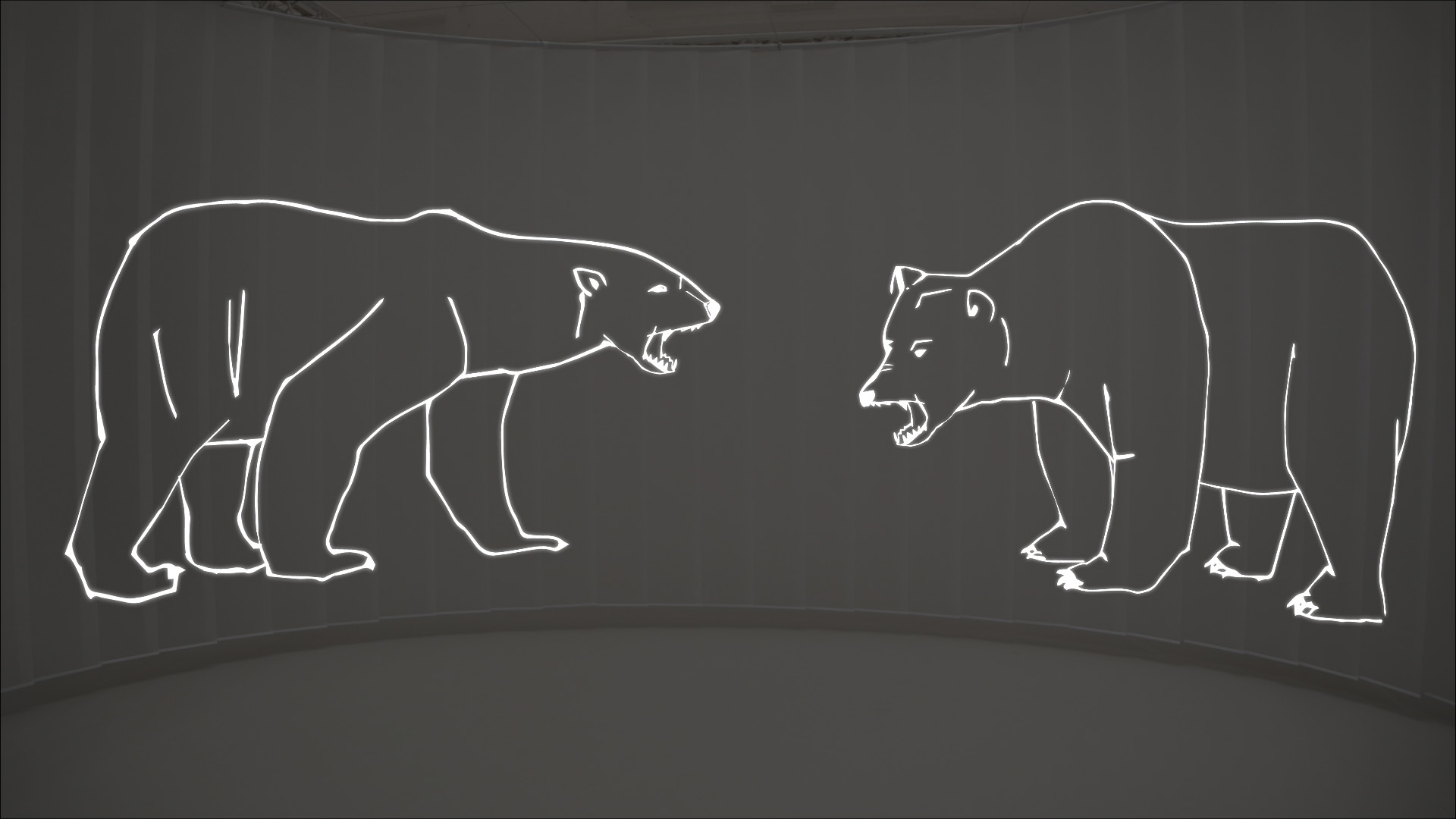 Polar bear meets Grizzly bear