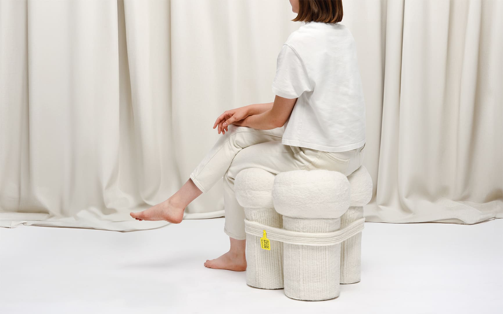 load-bearing stool made out of 100% wool