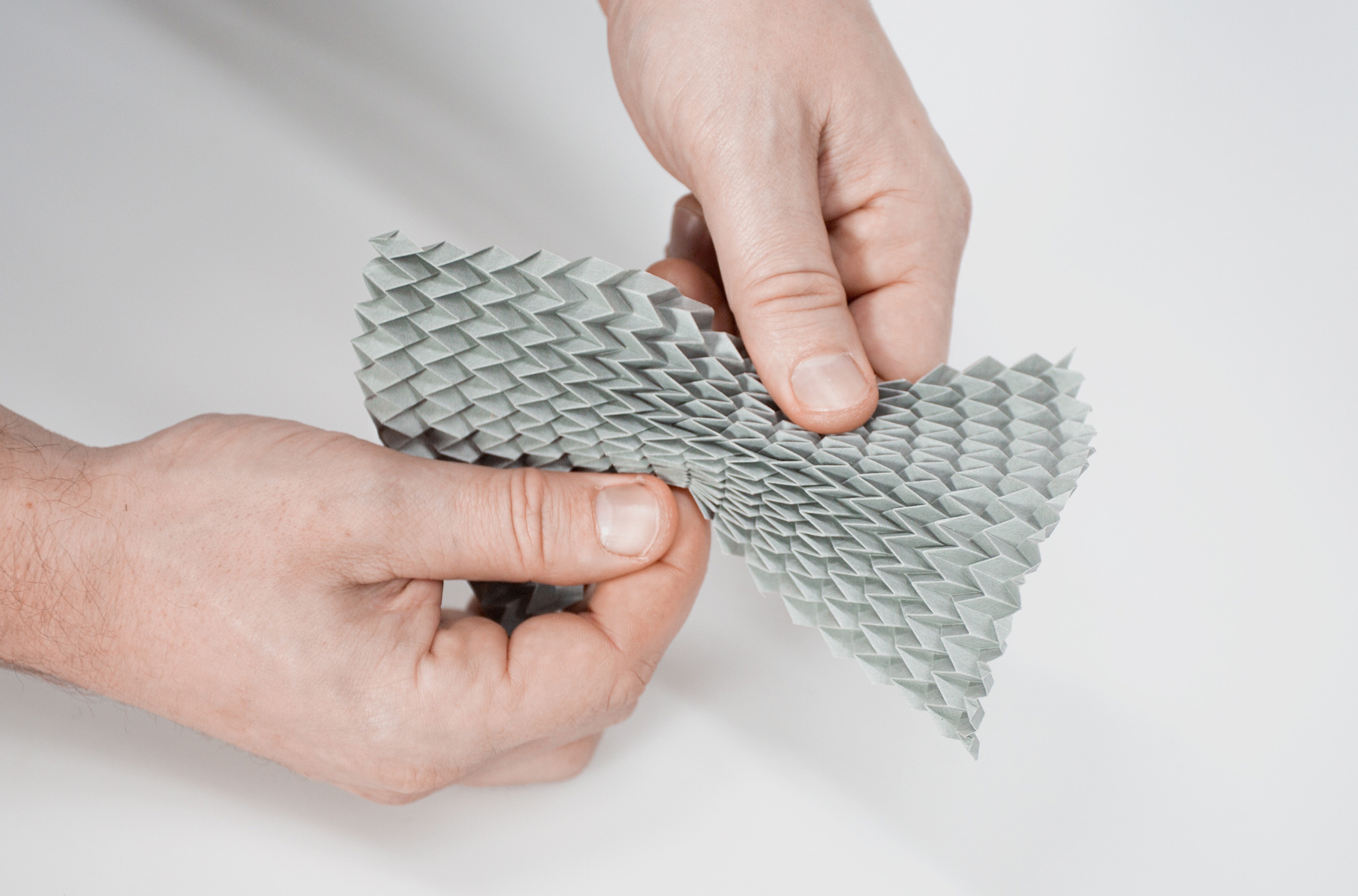 Folded materials are flexible and scalable in size