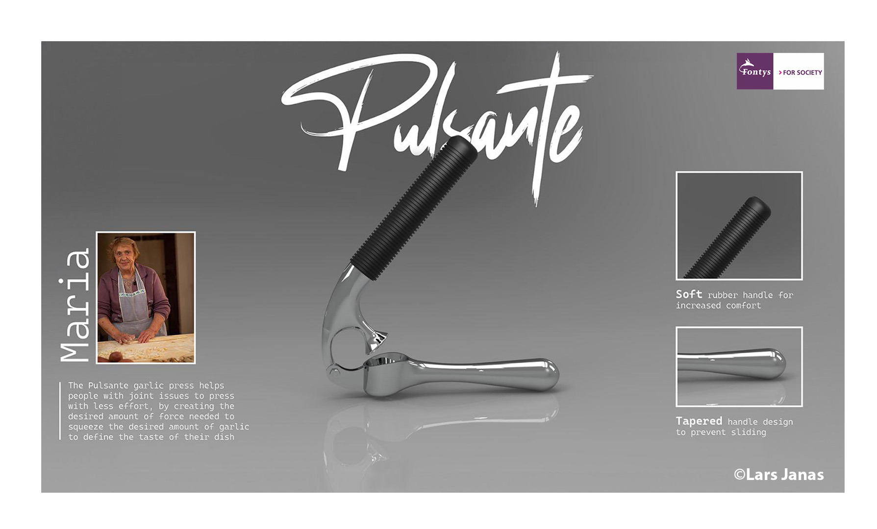 Garlic press for people with reduced strength