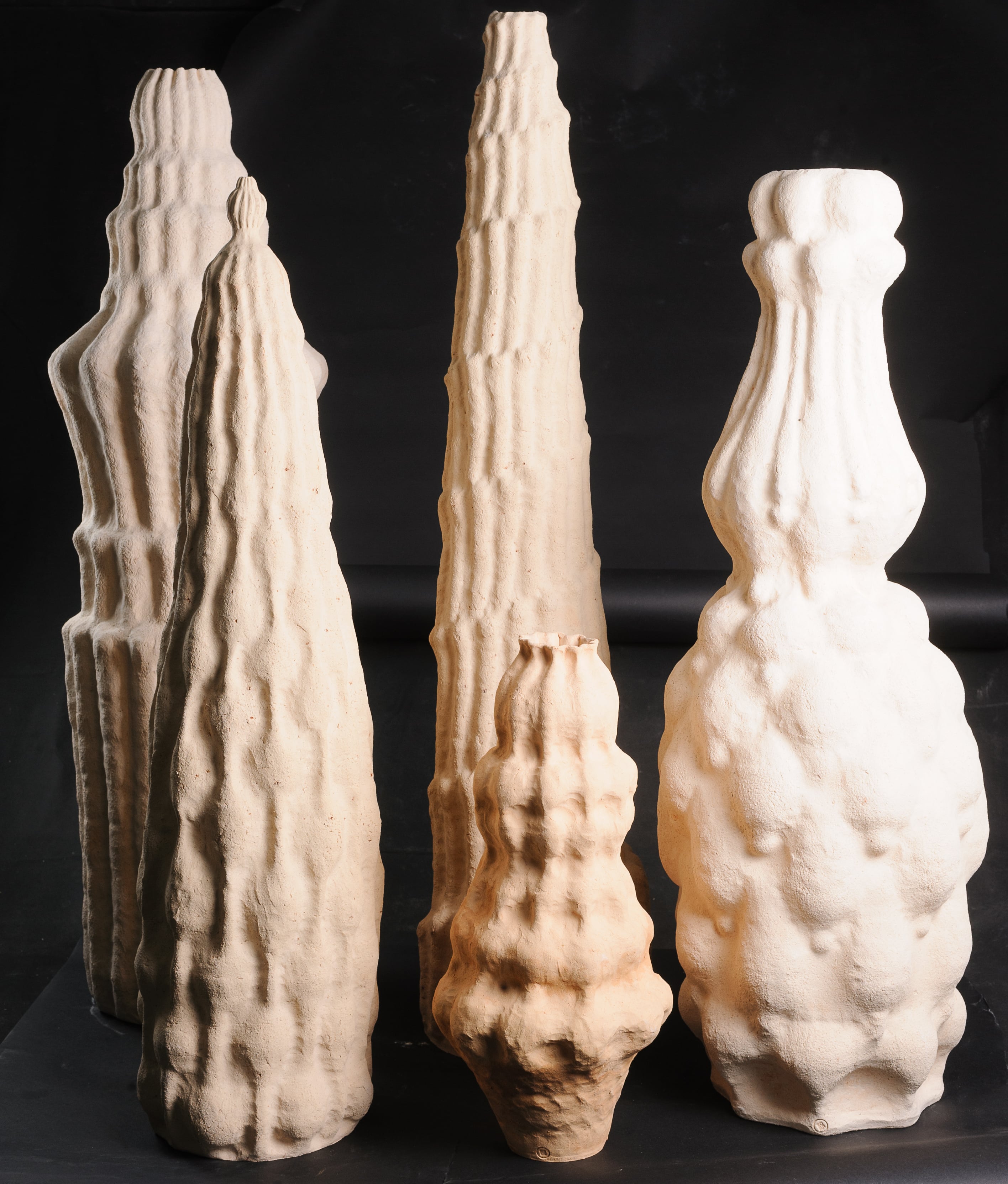 “Temples” large-scale hand-made ceramic sculptures