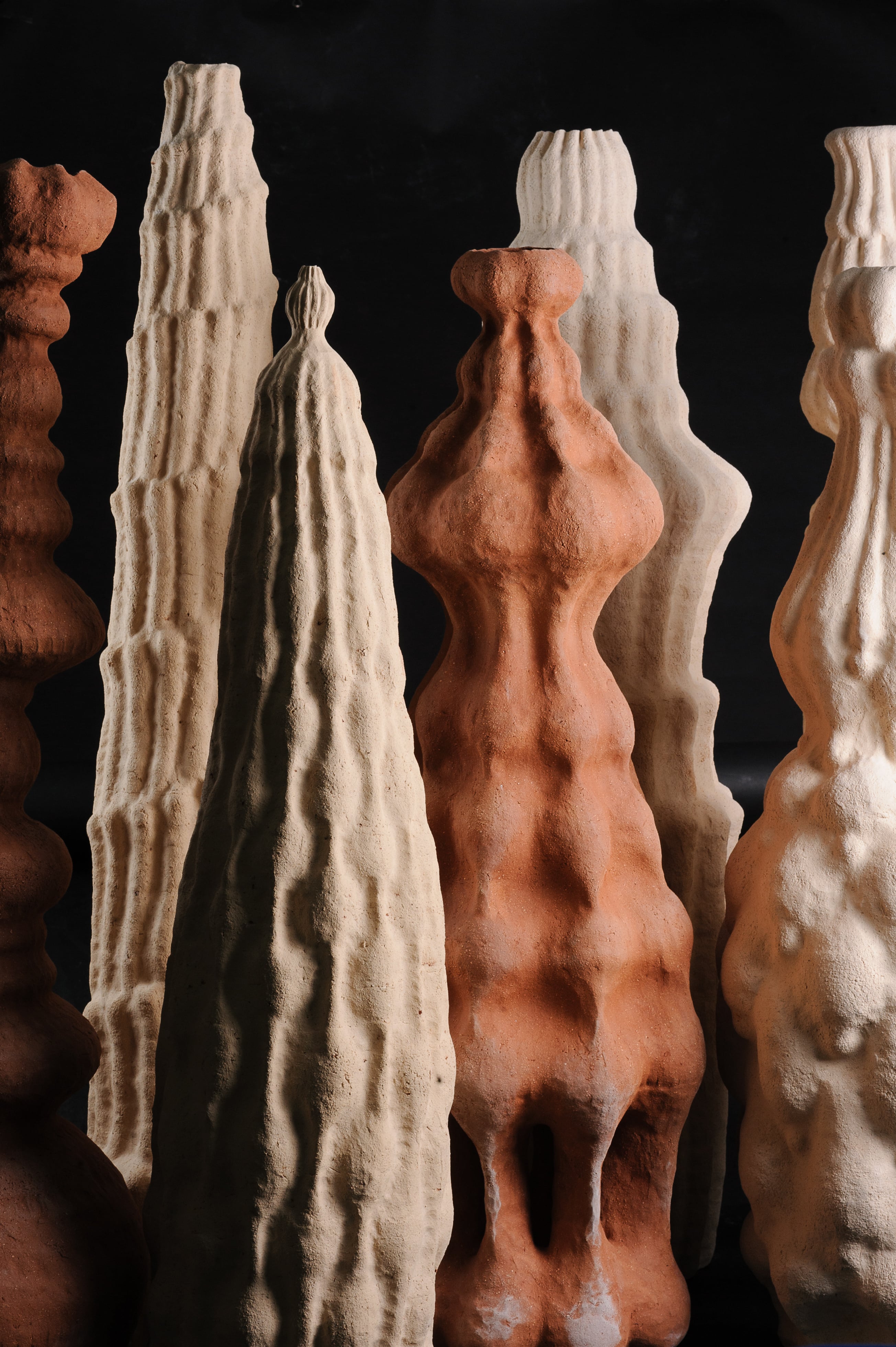 “Temples” large-scale hand-made ceramic sculptures