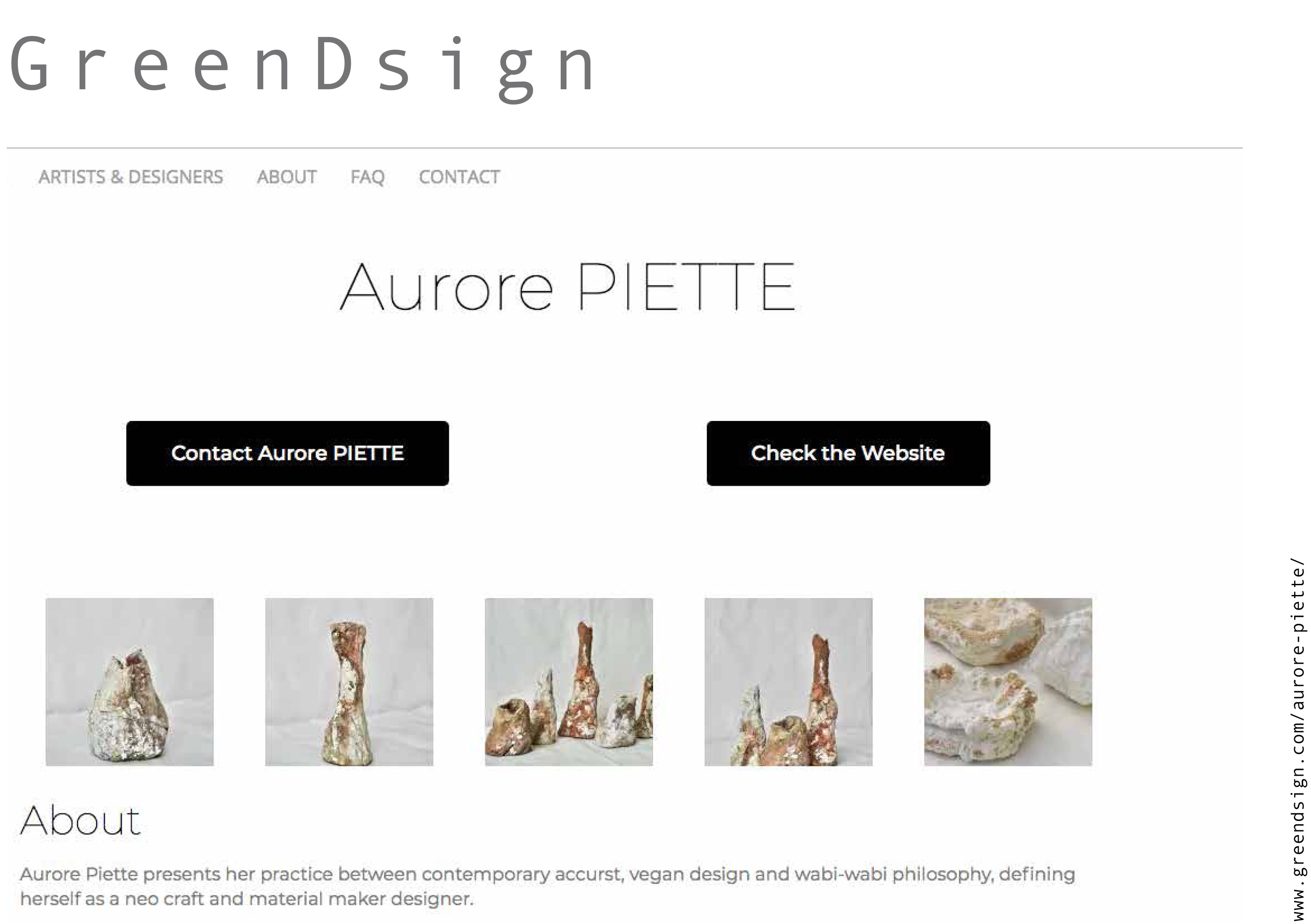 Uitgelicht in https://www.greendsign.com/aurore-piette/