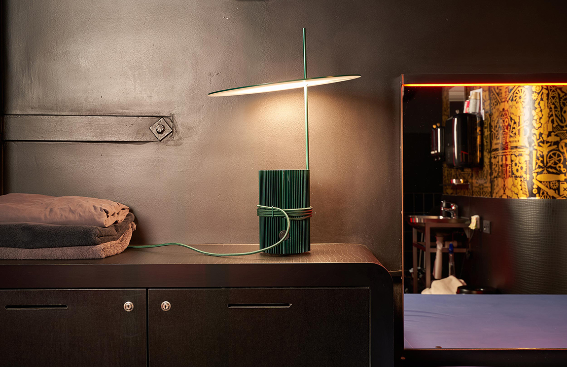 TROUVÉ table lamp in Gallantly Green