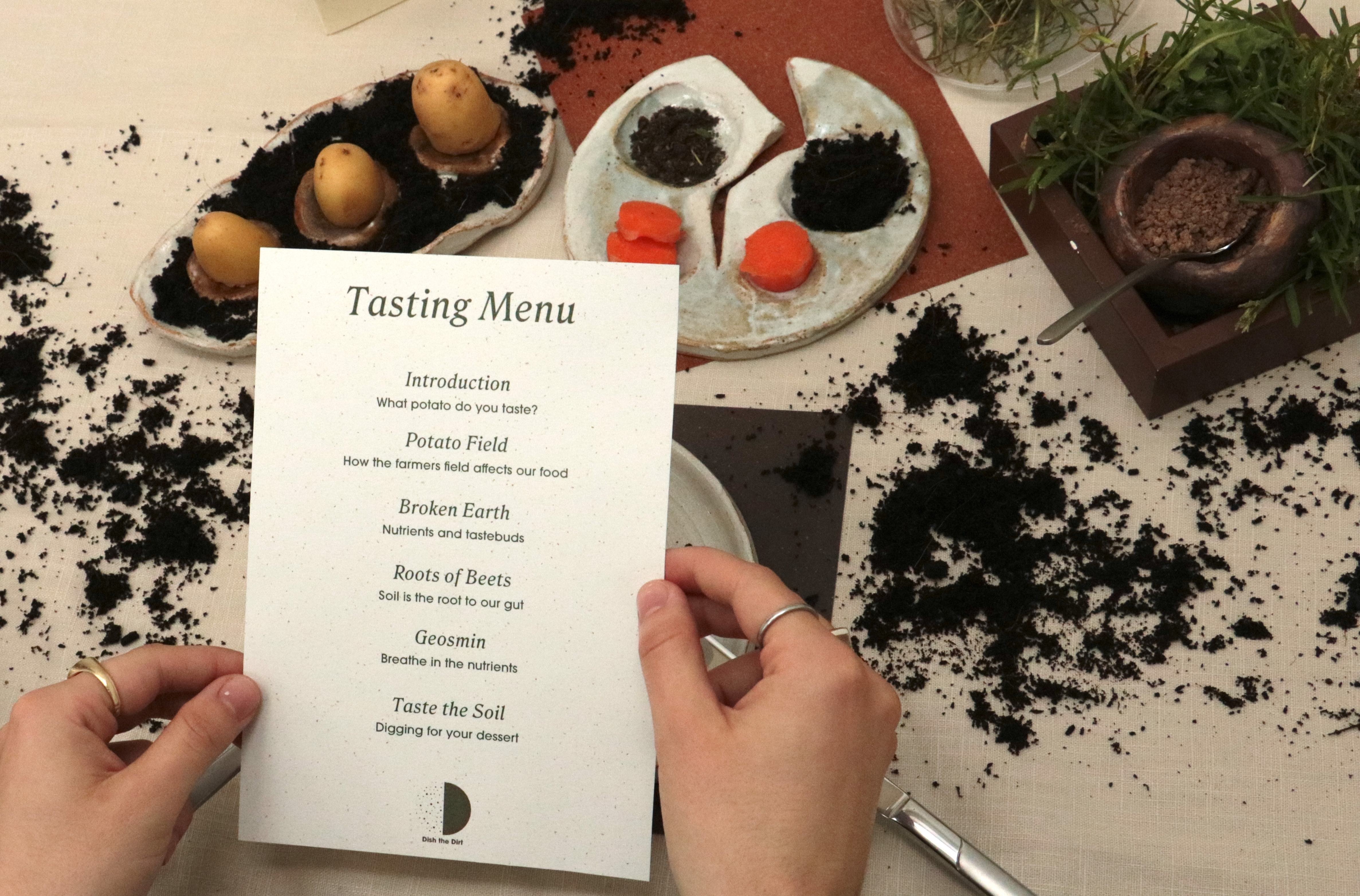 A multi-sensory menu connecting food and soil