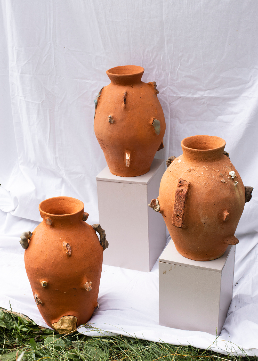 Fired ceramic vases