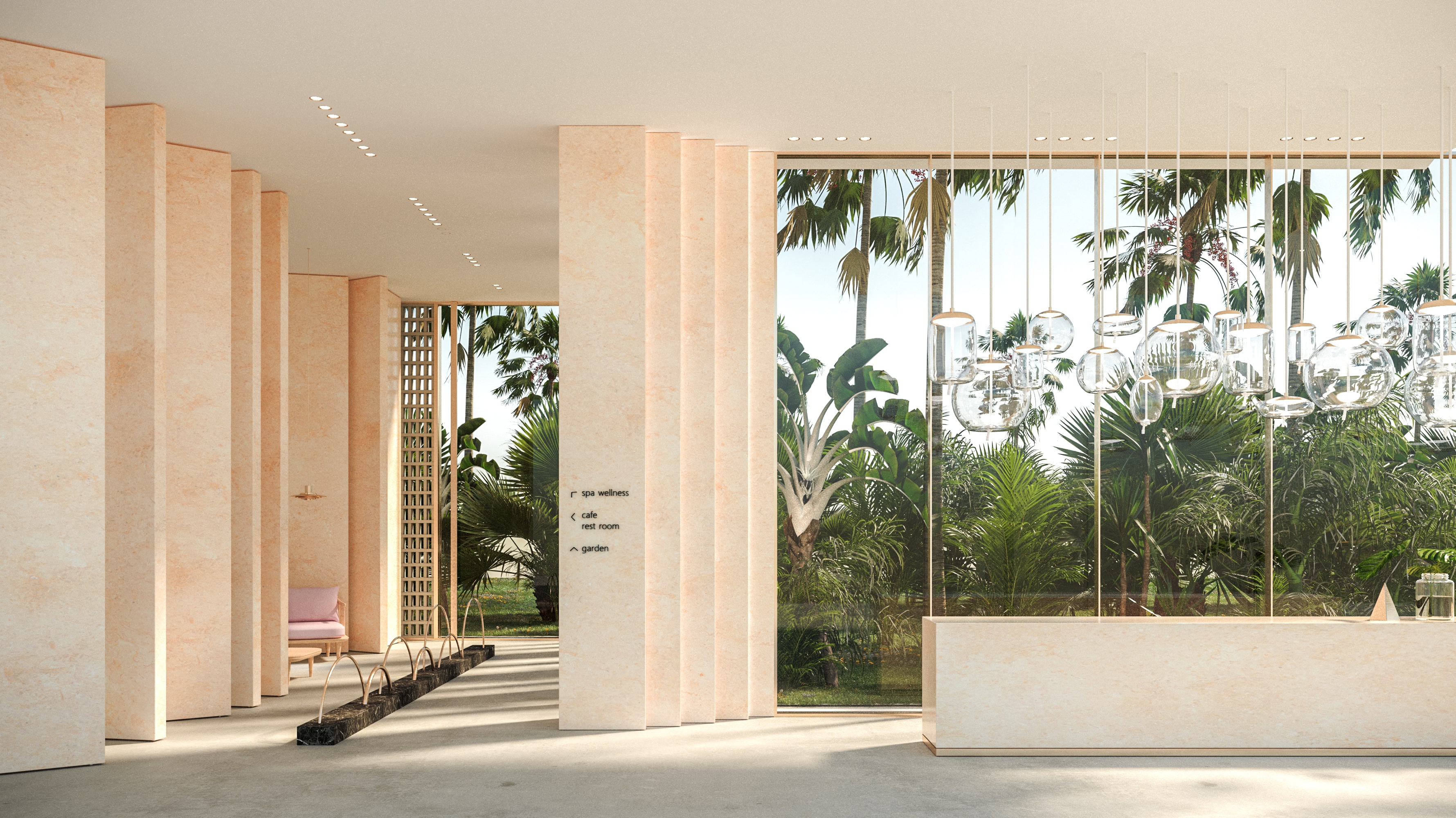 Sustainable materials for a hotel spa