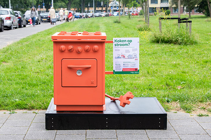 Object fornuis in de wijk Reyeroord in Rotterdam.
