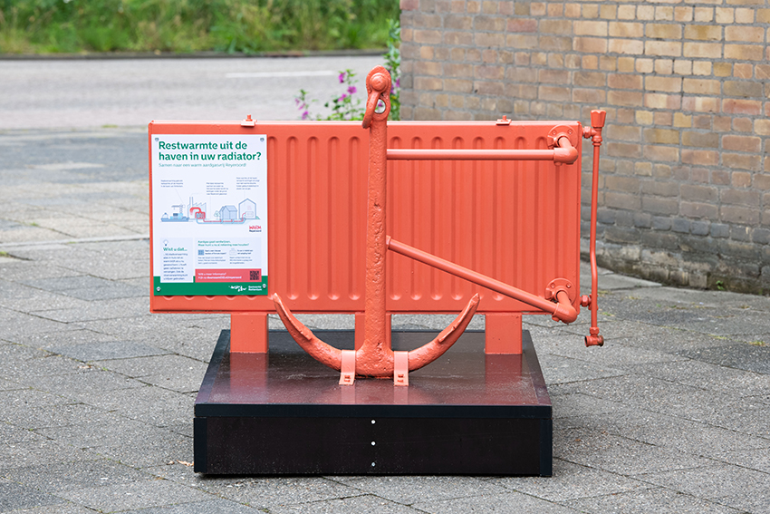 Object radiator in de wijk Reyeroord in Rotterdam.