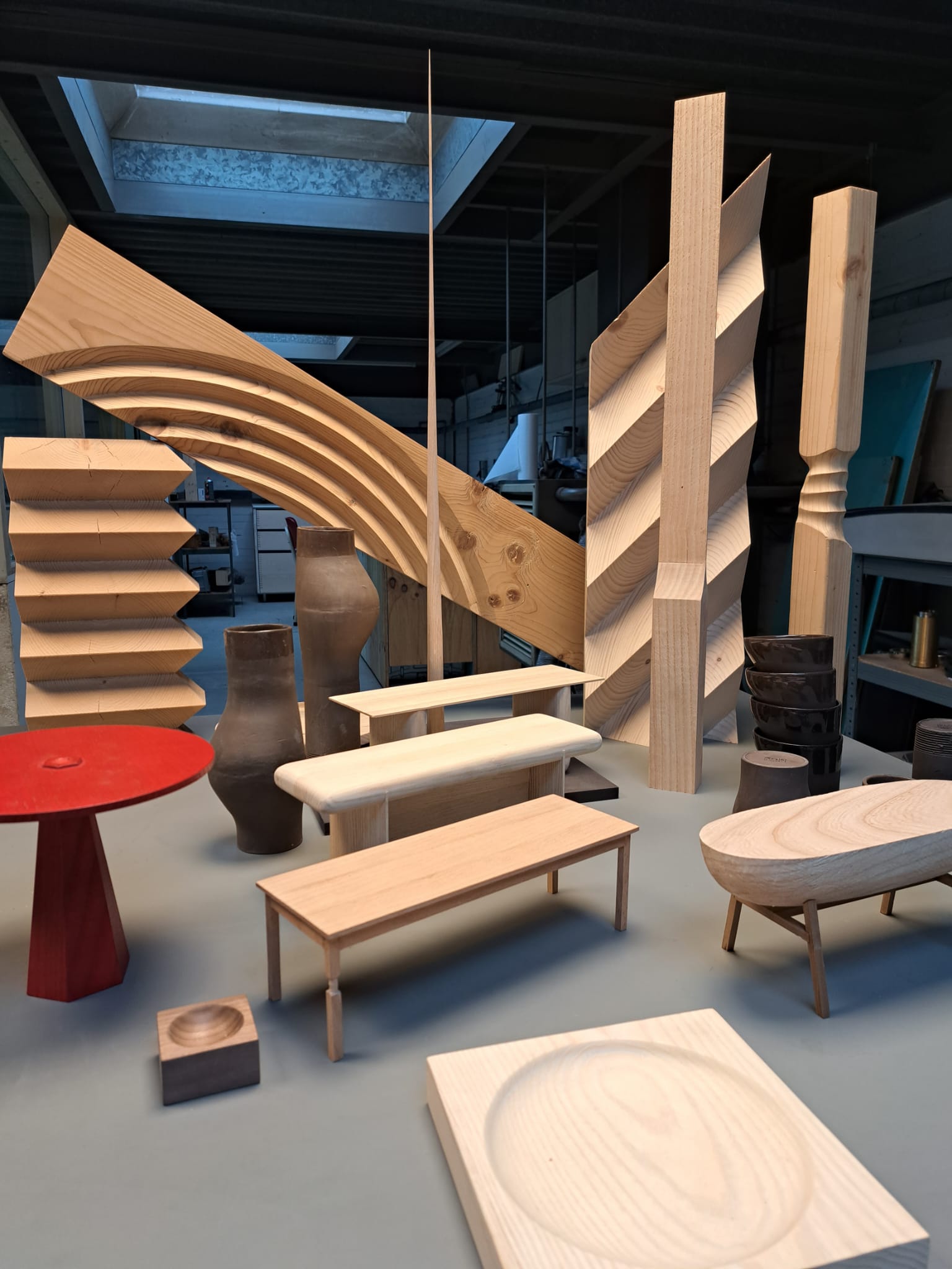 sketches, scale models, ideas