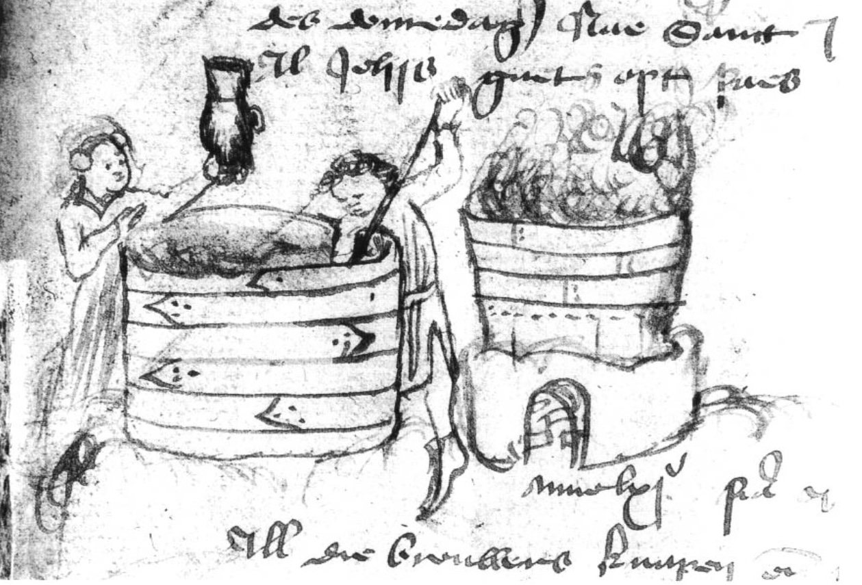 Brewery in opration from a manuscript 1462