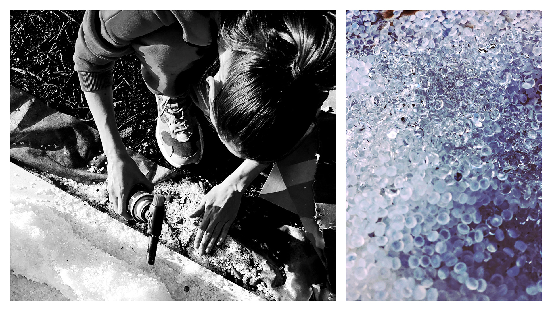 The process of creation of the coral-shaped table.