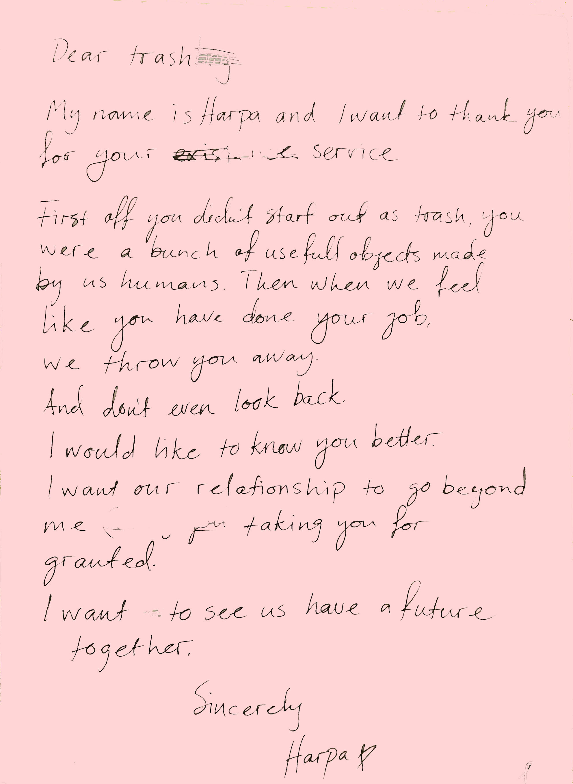 First letter I wrote