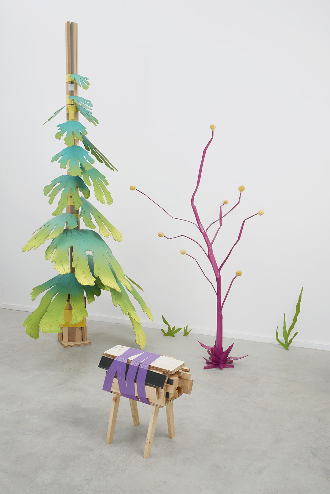 Pine-construct and Polyurethane flower
