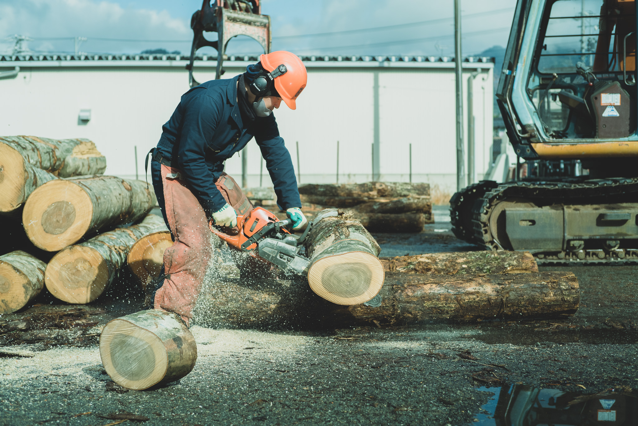 Lumberyard in Hida, Japan