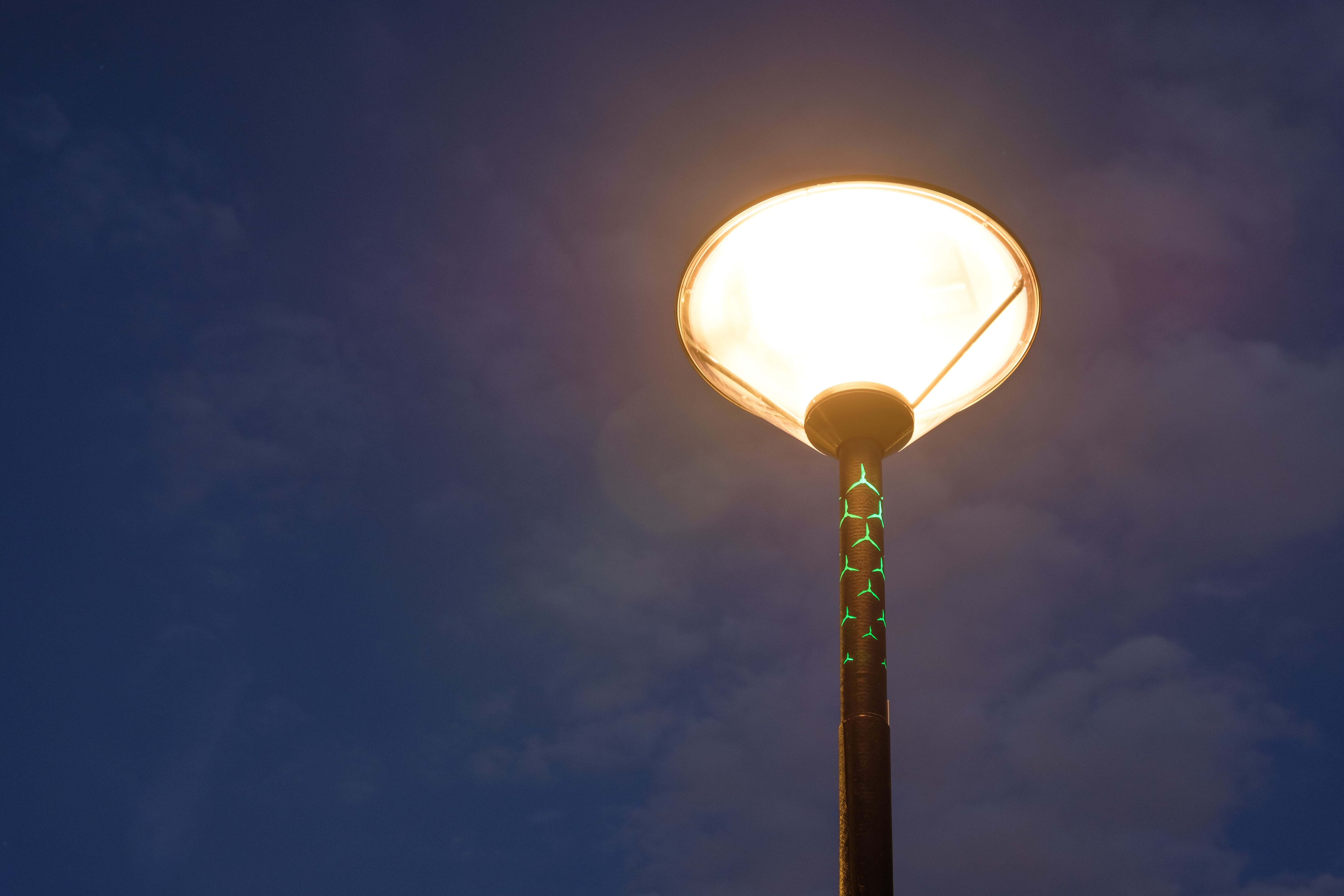 Lamp post made from reused composite material