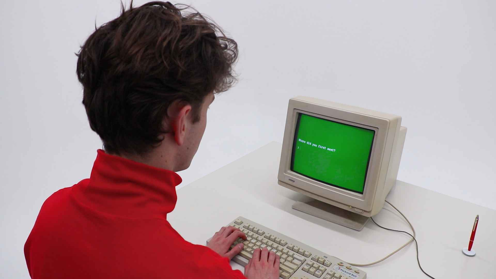 Interact with the AI through this old computer.