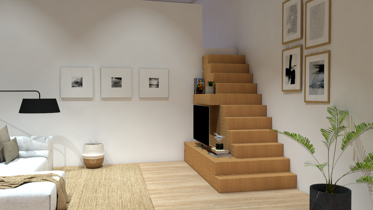 Easy to setup Corkbrick stairs