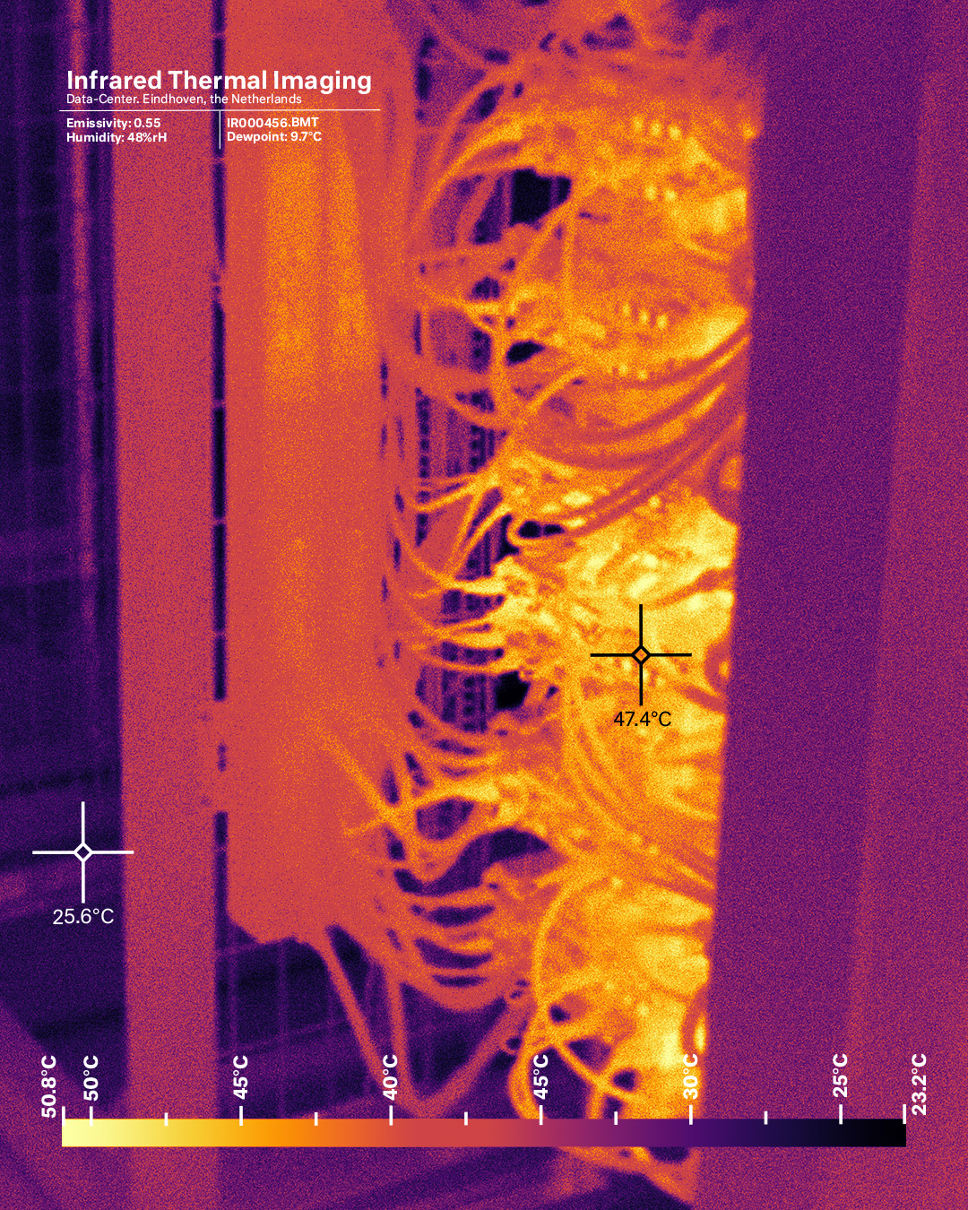 Infrared Thermal Image of a cloud-server