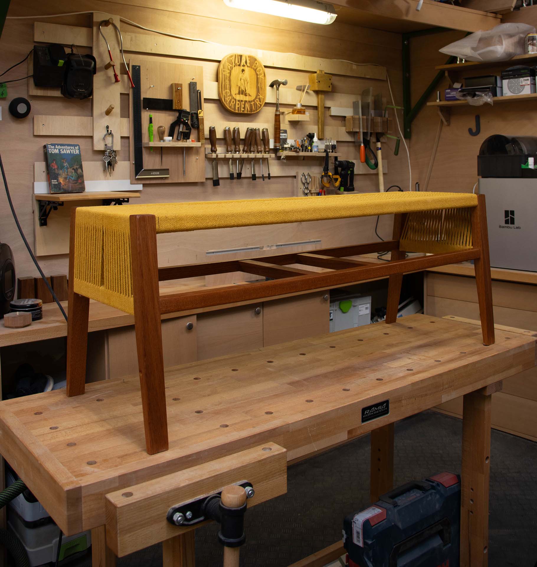 Bench 01 - Mahogany &amp; Mustard