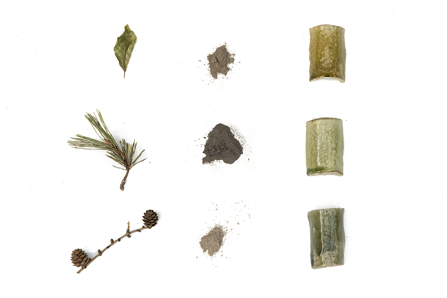 Plant ash to ceramic glaze