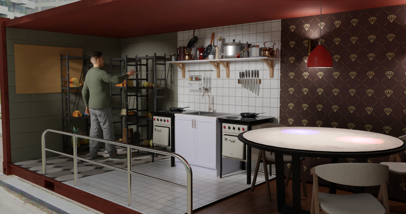Interacting with the Cookery (render)
