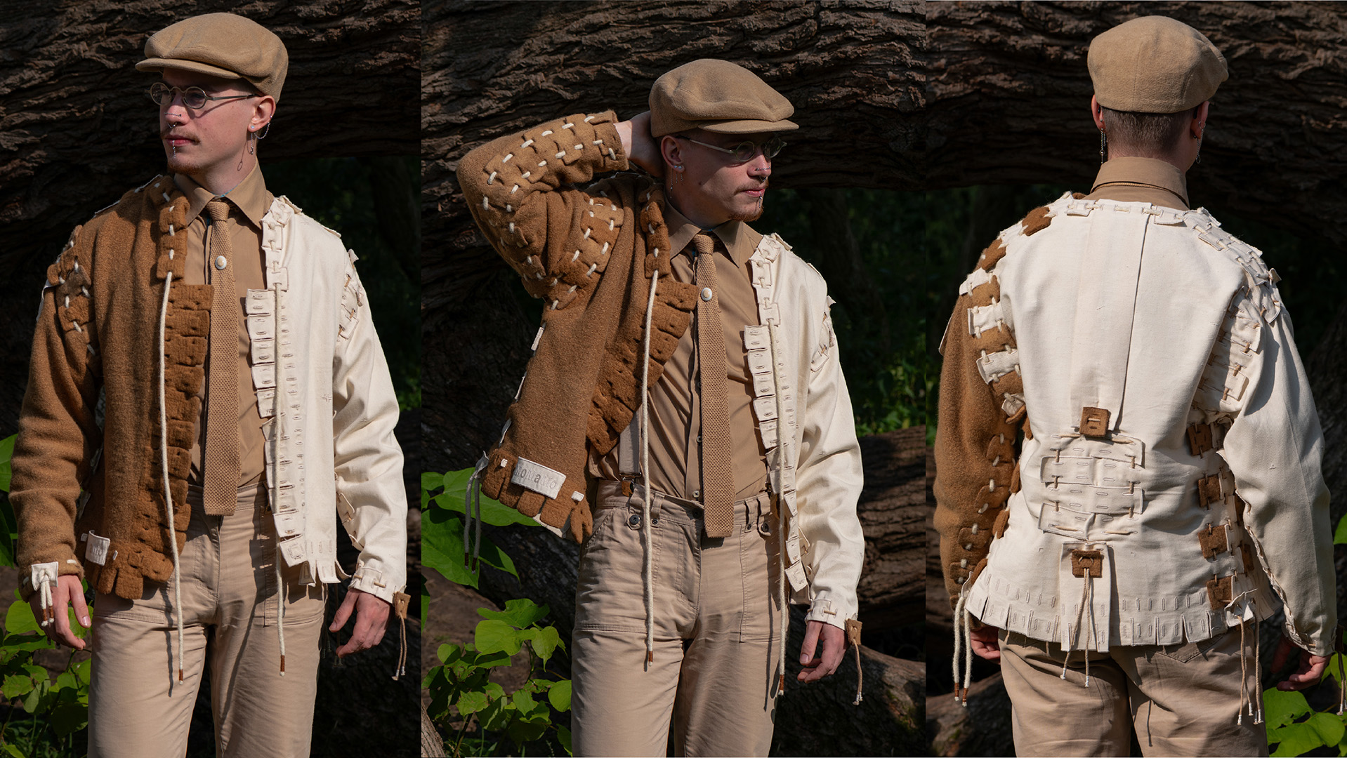 A wide shot showcasing the garment's features