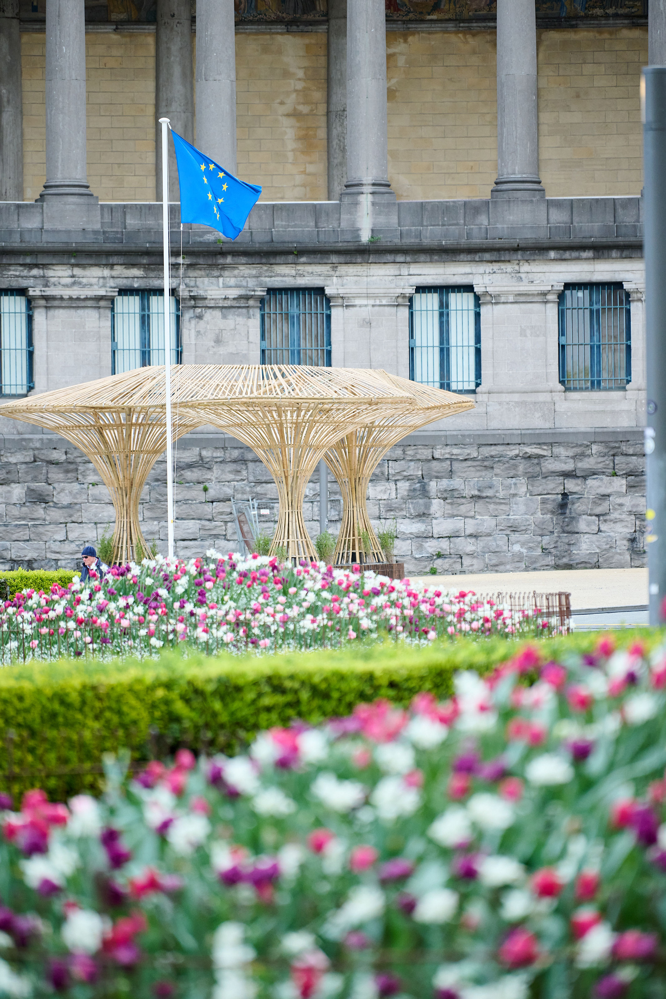 The Trilix Bamboo Pavilion with the EU Flag