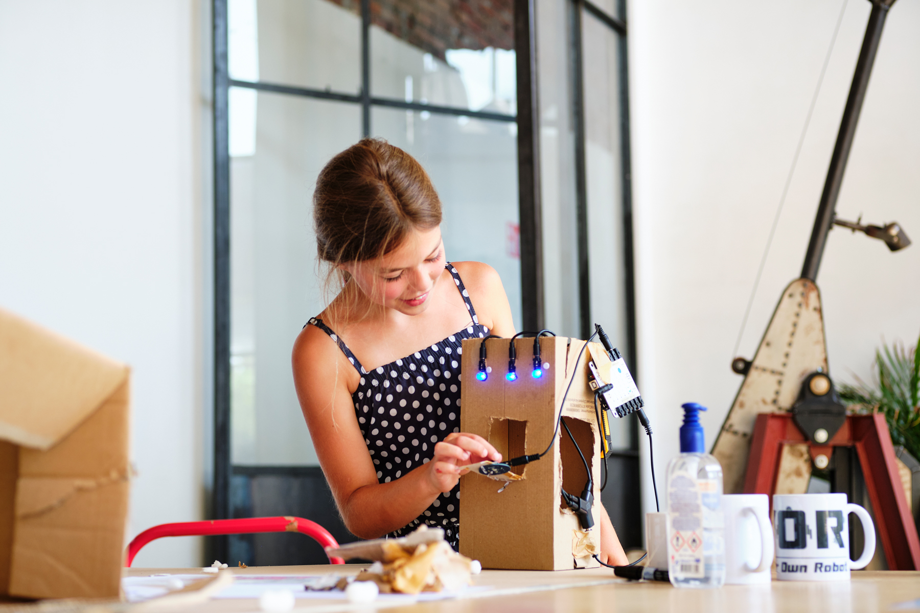 Girl presenting creation